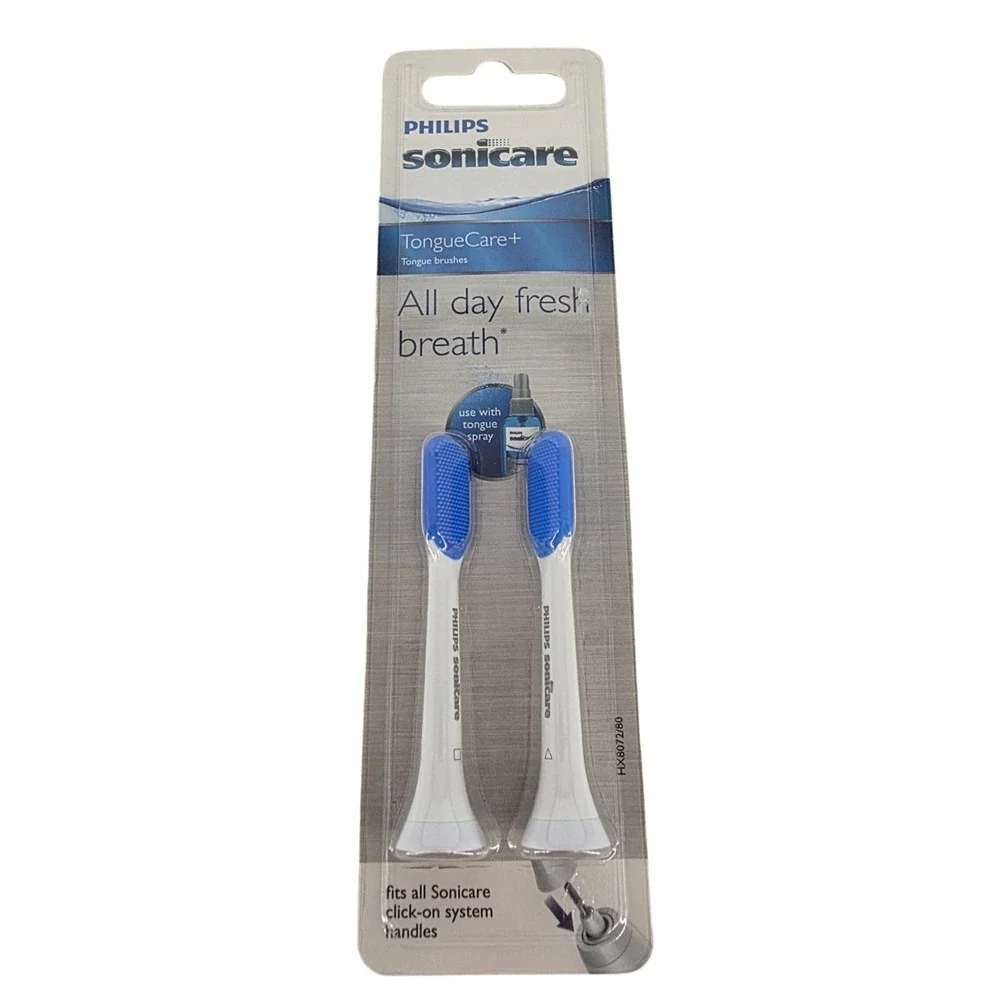 Philips Sonicare TongueCare+ Replacement Tongue Brushes 2pk HX8072/80 White Blue